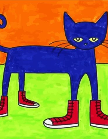 Blue Cat in Shoes Paint By Numbers