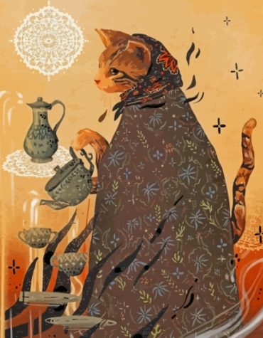 Cat With Scarf Painting Kit Paint By Numbers