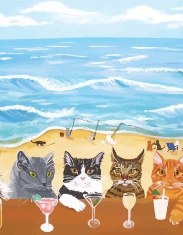 Beach Cats Paint By Numbers