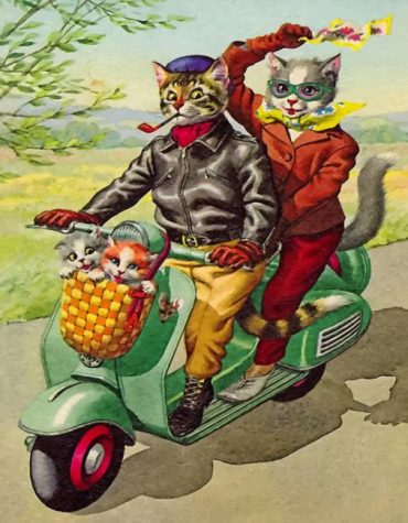 Cats Riding Motorcycles Paint By Numbers