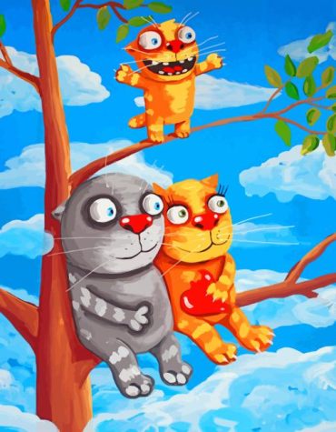 Cute Fat Cats Paint By Numbers