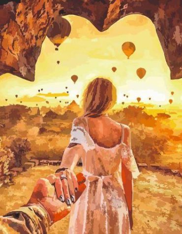 Cave Lovers Romantic Scene Paint By Numbers