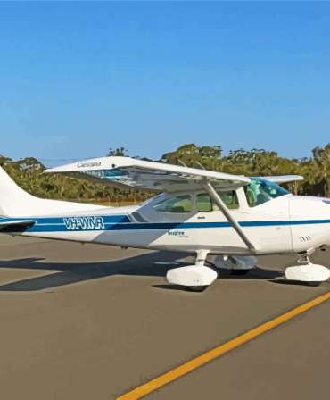 Blue Cessna 182 Aircraft Paint By Numbers