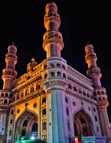 Hyderabad's Iconic Charminar Paint By Numbers