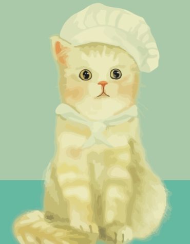 Chef Cat Cartoon Paint By Numbers