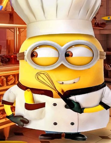 Chef Minion Cartoon Paint By Numbers