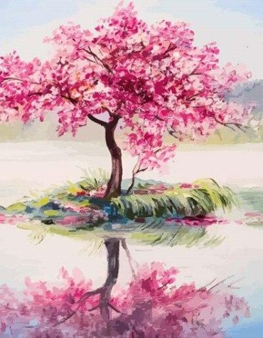 Cherry Lake Scene Paint By Numbers