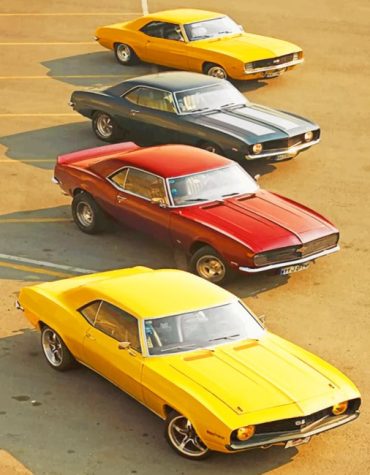 Camaro Muscle Car Yellow Paint By Numbers