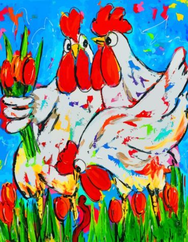 Chickens and Roosters Paint By Numbers