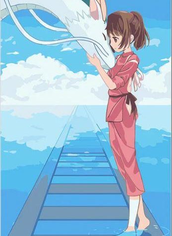 Chihiro and Haku Anime Paint By Numbers