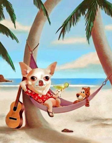 Chihuahua Relaxing Scene Paint By Numbers