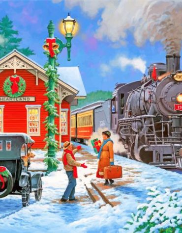 Christmas Train Journey Paint By Numbers
