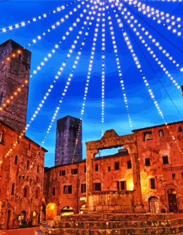 Christmas in San Gimignano Italy Paint By Numbers