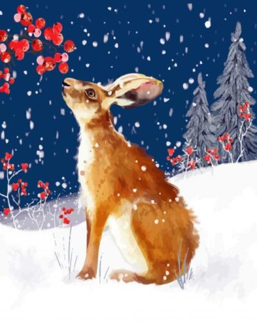 Festive Christmas Hare Paint By Numbers