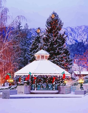 Small Town Winter Wonderland Paint By Numbers