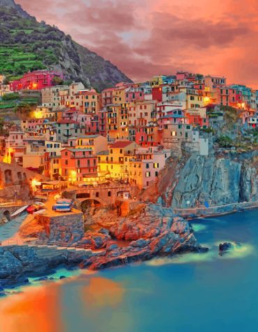 Manarola in Cinque Terre Paint By Numbers