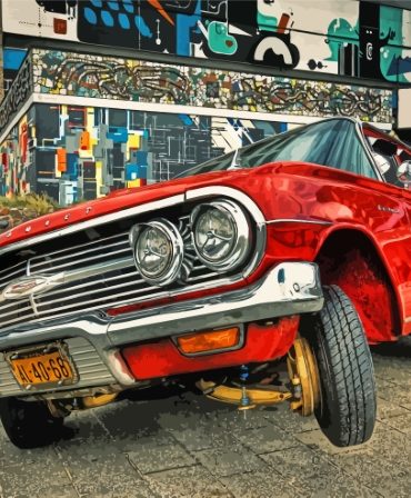 Classic Red Lowrider Paint By Numbers