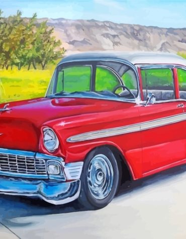 Red Classic Car Paint By Numbers