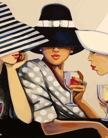 Elegant Women in Hats Paint By Numbers