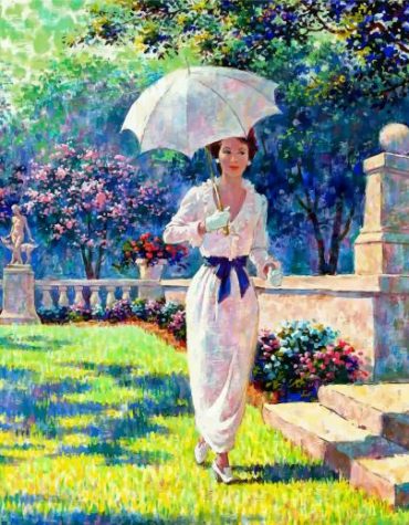 Elegant Lady in Garden Paint By Numbers