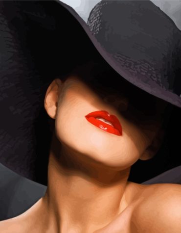 Elegant Woman in Hat Paint By Numbers