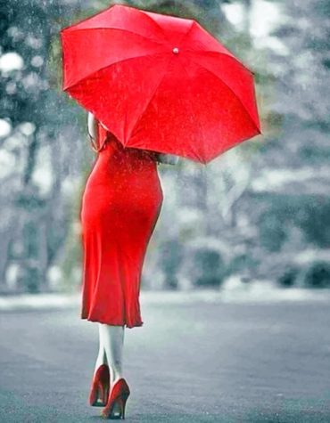 Elegant Woman in Red Paint By Numbers