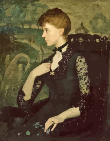 Vintage Woman In Black Dress Paint By Numbers