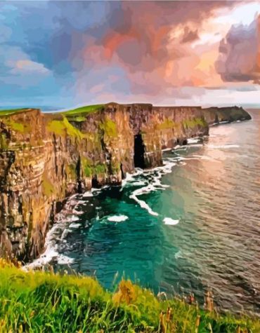 Cliffs Of Moher Seascape Ireland Paint By Numbers
