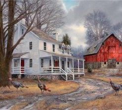 Rural Cloudy Sky Landscape Paint By Numbers