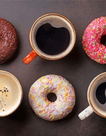 Coffee and Donuts Delight Paint By Numbers