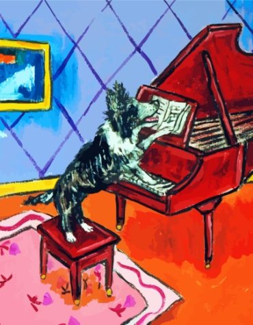 Collie Dog Piano Performer Paint By Numbers