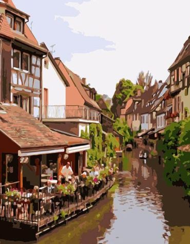 Colmar River French Scenery Paint By Numbers