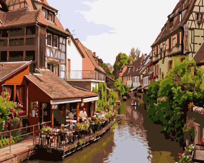 Colmar River French Scenery Paint By Numbers