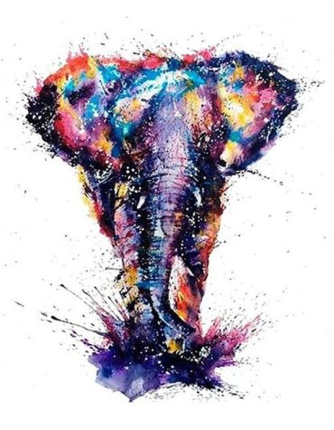 Elephant Splatter Art Paint By Numbers