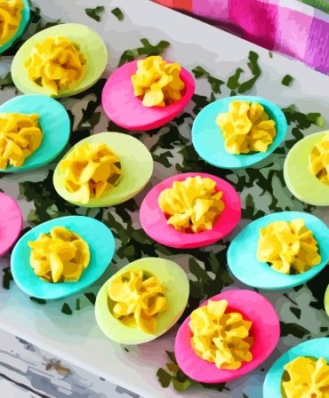 Colorful Deviled Eggs Paint By Numbers