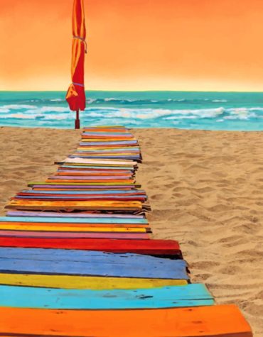 Colorful Seaside Boardwalk Paint By Numbers