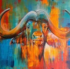 Colorful Buffalo Animal Paint By Numbers