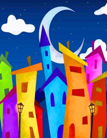 Colorful Houses Paint By Numbers