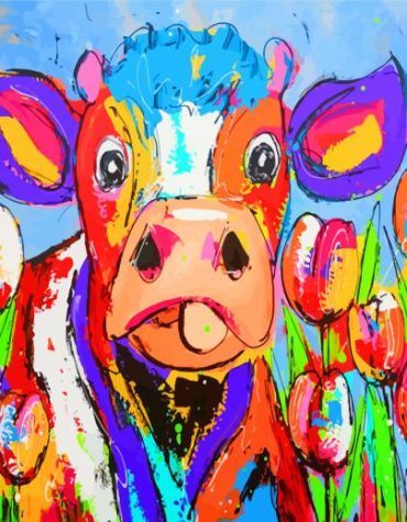 Colorful Calf Delight Paint By Numbers