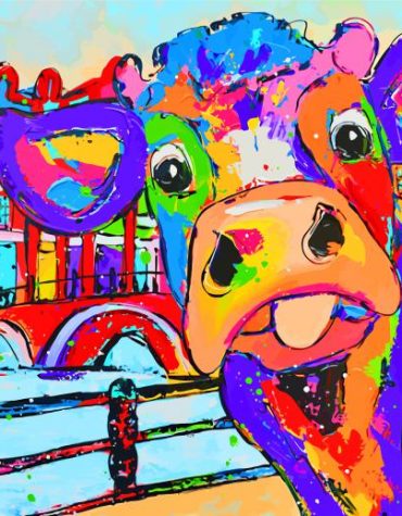 Colorful Cow Art in Amsterdam Paint By Numbers
