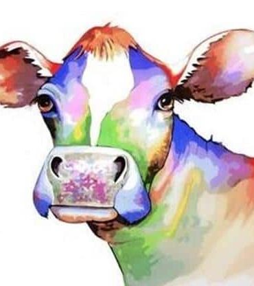 Colorful Cow Paint By Numbers