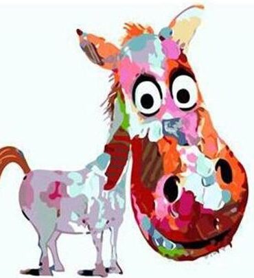 Colorful Donkey Art Paint By Numbers