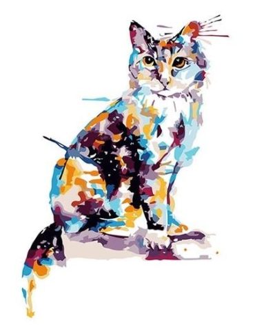 Colorful Cat Art Paint By Numbers