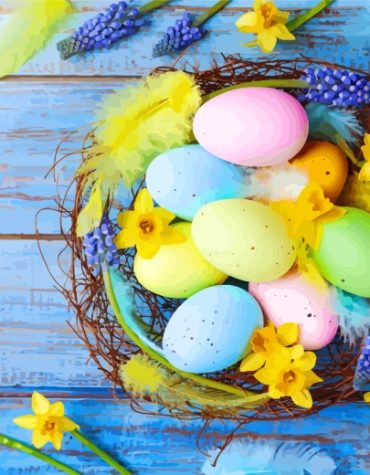 Colorful Easter Eggs Paint By Numbers