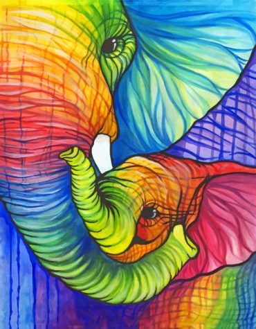 Colorful Elephant Painting Kit - Paint By Numbers