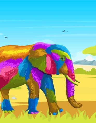 Colorful Elephant Safari Paint By Numbers