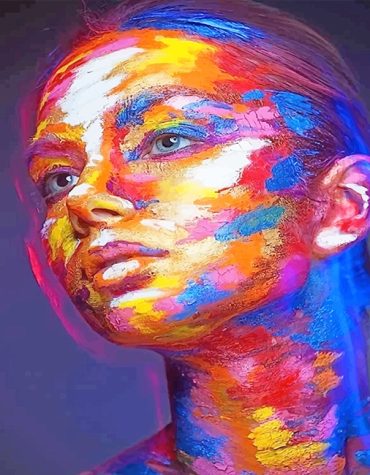 Colorful Woman Face Art Paint By Numbers