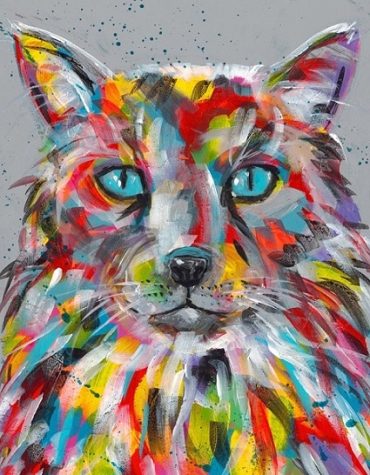 Colorful Cat Art Paint By Numbers