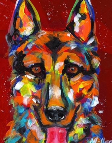 Colorful German Shepherd Paint By Numbers