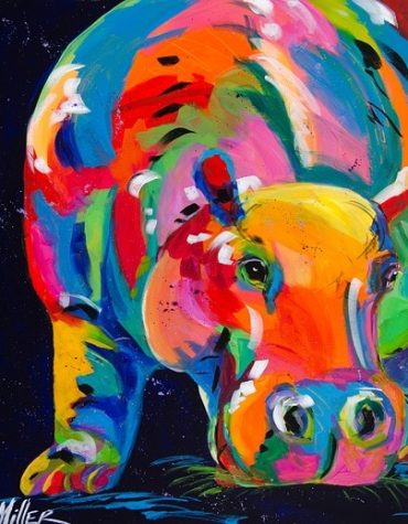 Colorful Hippo Paint By Numbers